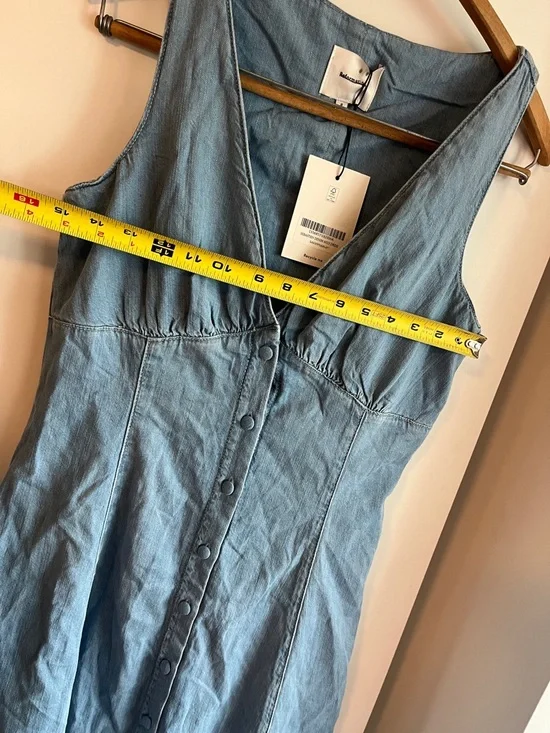 Reformation Sebastien Denim Midi Dress Size 8 NWT - Picture 11 of 16